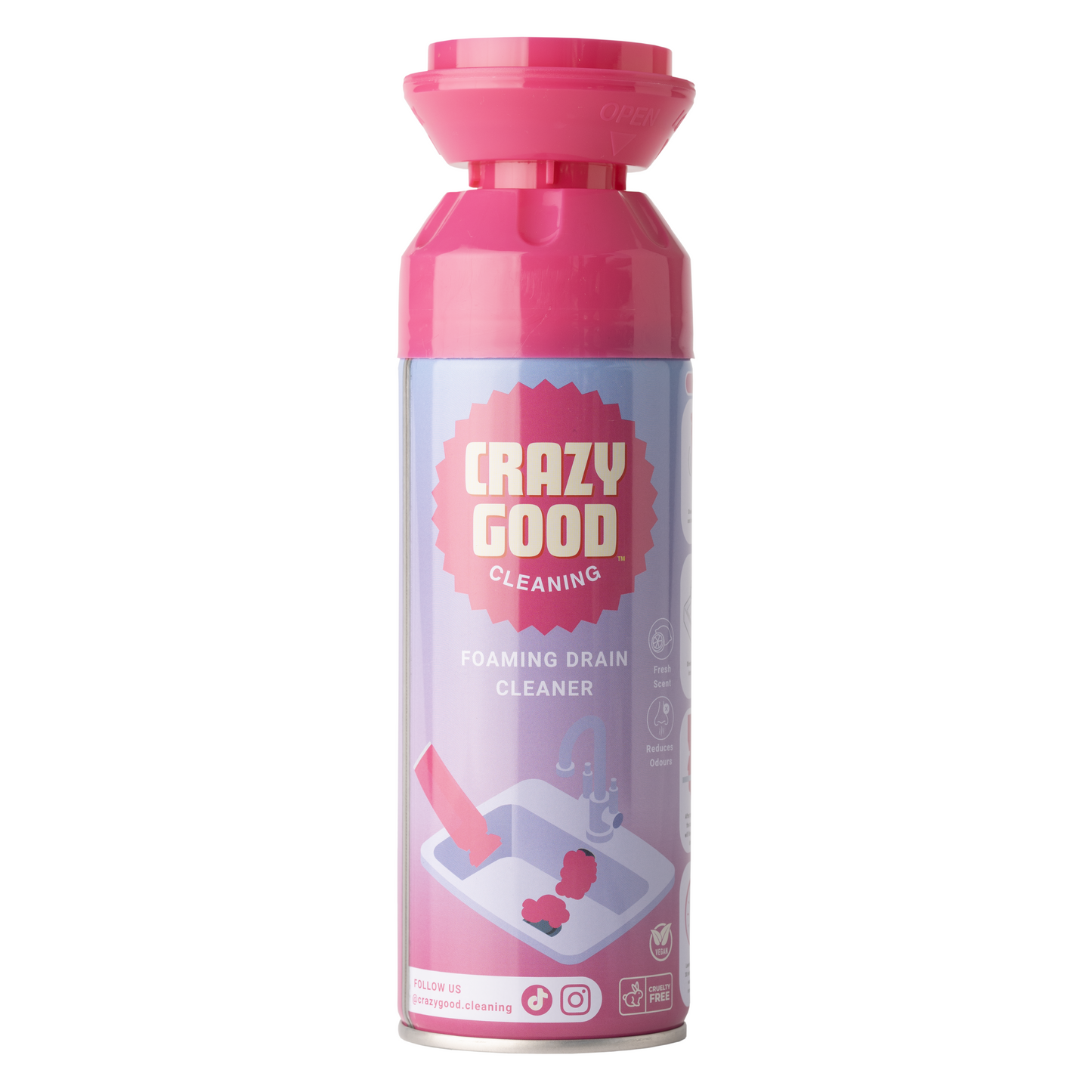 CRAZY GOOD Foaming Drain Cleaner and Freshener, Lemon Fresh (450 ml)