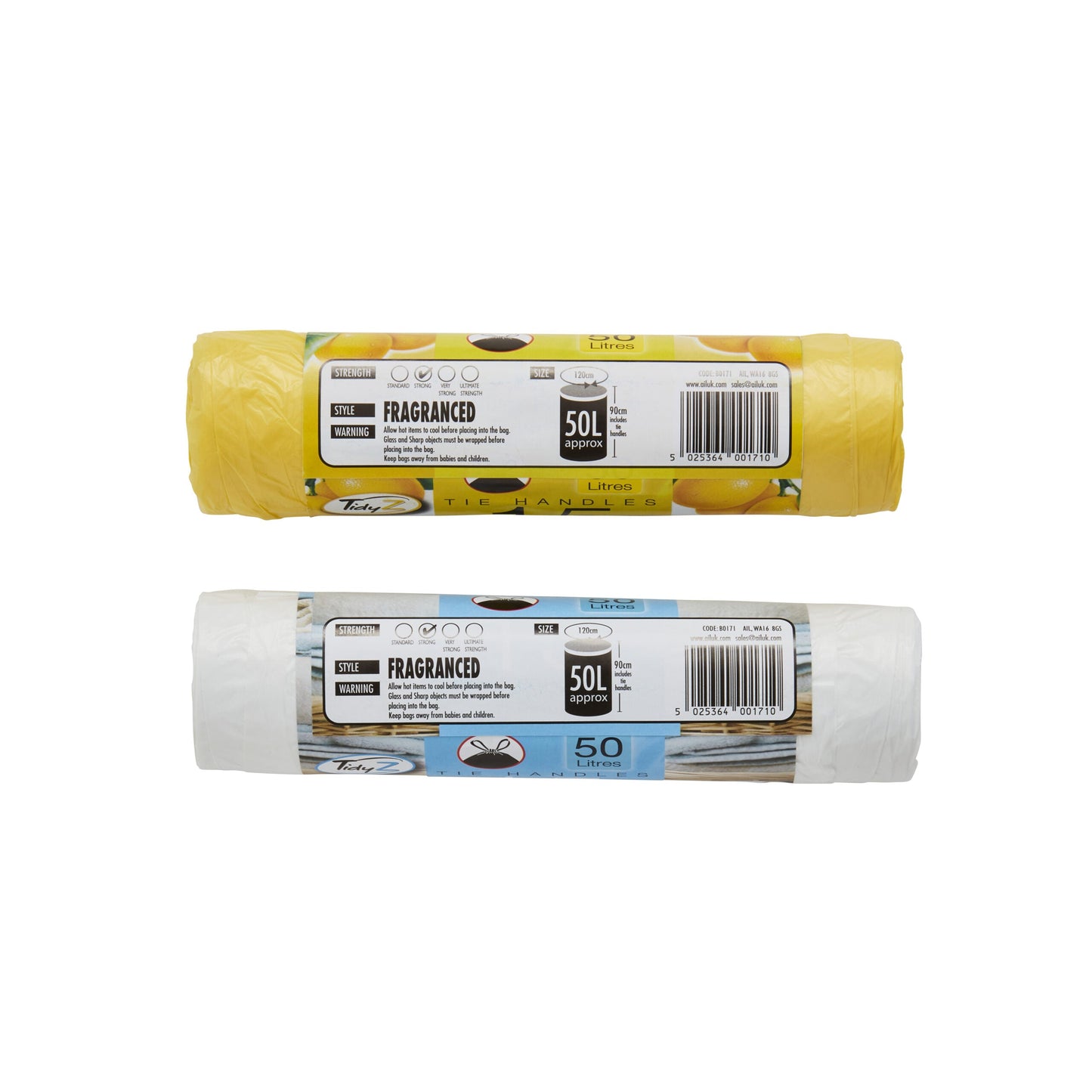 TidyZ Swing Bin Liners Fragranced Citrus Lemon & Summer Breeze 50 l (2 x 15 pcs)