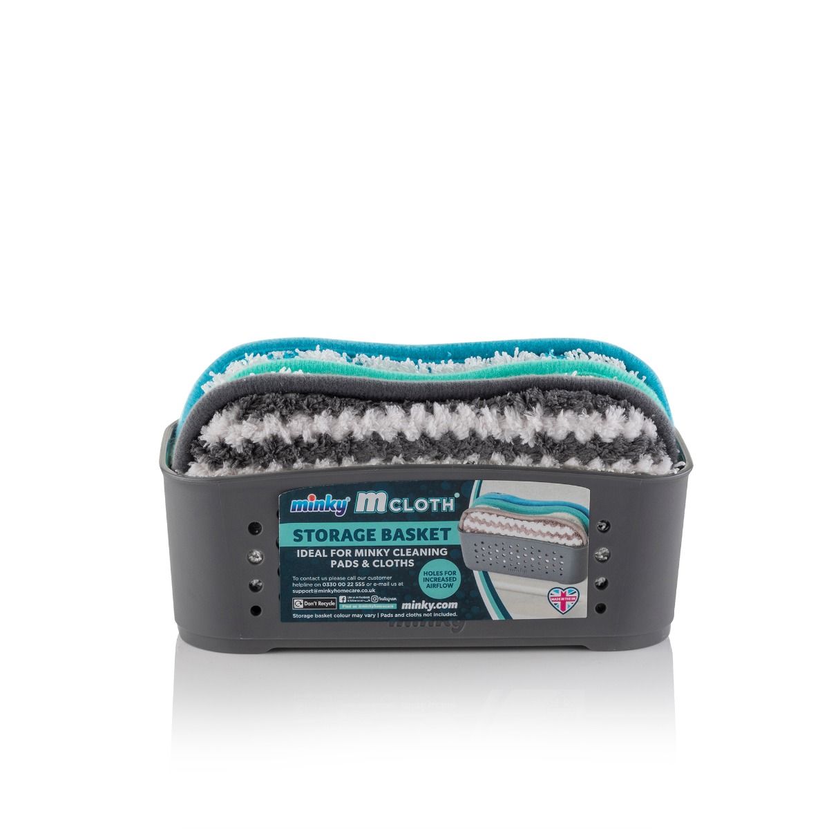 M Cloth Storage Basket Set with 3 Cleaning Pads