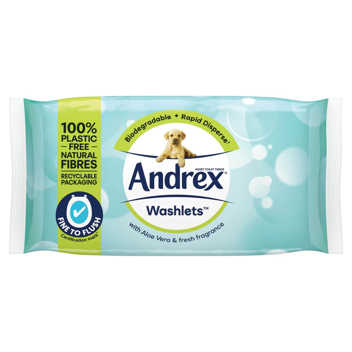 Andrex Flushable, Biodegradable Moist Toilet Tissue - Aloe Vera (36 wipes)