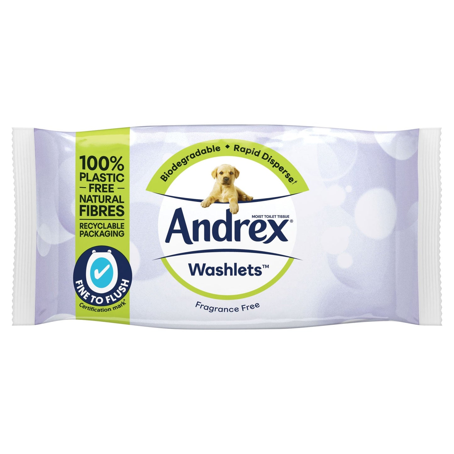 Andrex Flushable, Biodegradable Moist Toilet Tissue - Fragrance free (36 wipes)