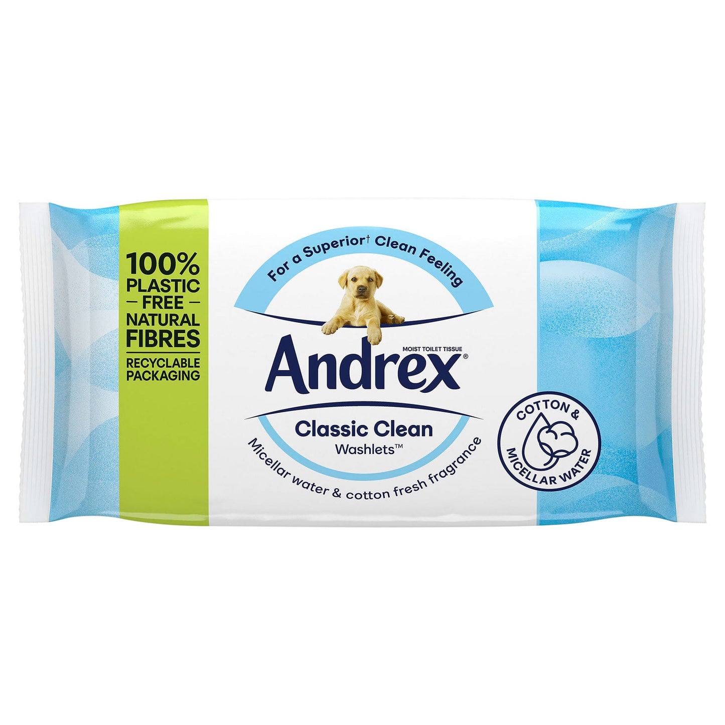 Andrex Flushable, Biodegradable Moist Toilet Tissue - Micellar Water & Cotton Fresh (36 wipes)