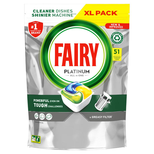 Fairy Platinum All In One Lemon Dishwasher Tablets (51 pack)